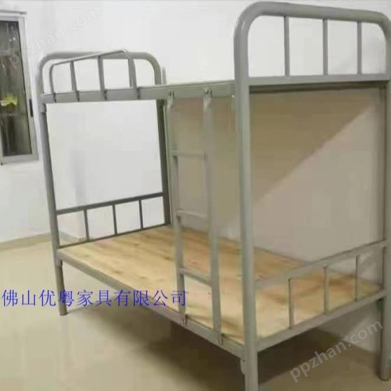 三人位双层铁床圆管铁架床钢板床宿舍单人床